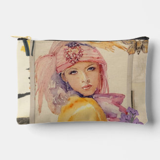 Sac accessoires Art déco rose