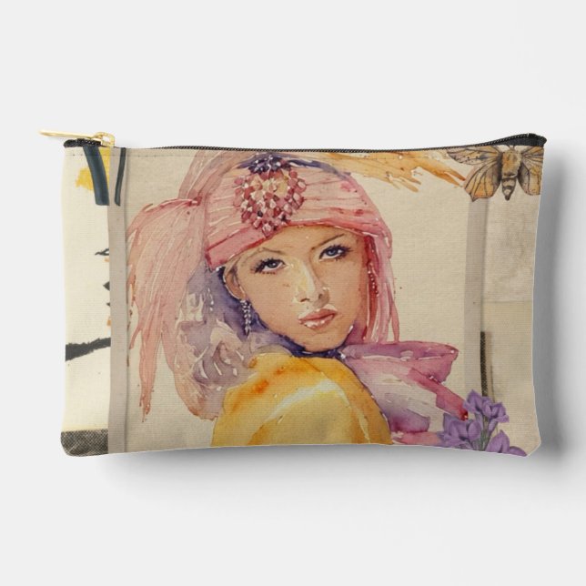 Sac accessoires Art déco rose (Recto)