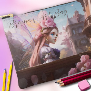 Sac Accessoires D'Aquarelle Rose Inspiré Français