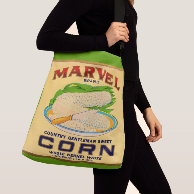 Sac Ajustable 1930 Marvel étiquette de maïs en conserve (De près)