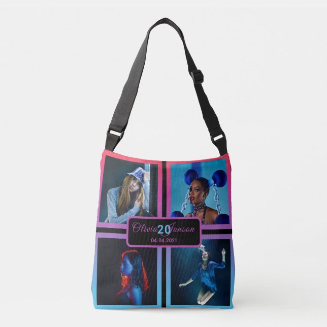 Sac Ajustable 20e anniversaire sur mesure photo collage femme no (Devant)