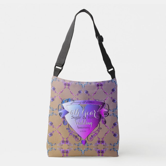 Sac Ajustable 6e anniversaire du Mariage Rose Amethyst (Devant)