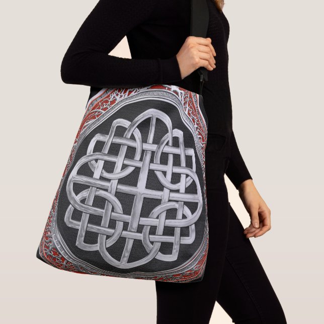 Sac Ajustable [700] Croix du noeud d'argent celtique sacré (De près)