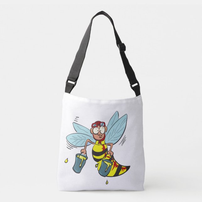 Sac Ajustable Abeille de guêpe à cheval avec deux seaux de miel (Devant)