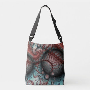 Sac Ajustable Abstrait Fantaisie Vive Art Fractal Brun Bleu