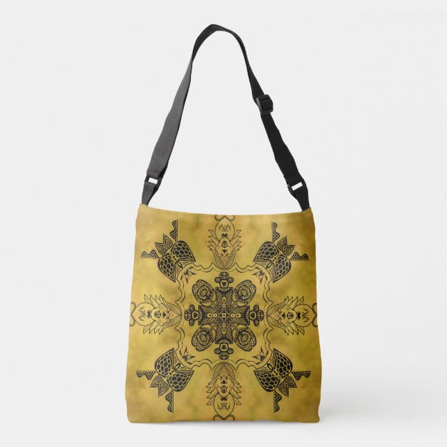 Sac Ajustable Abstrait Goth Tribal Line Dessin Motif répété (Dos)