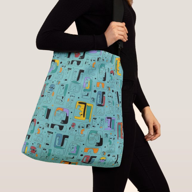 Sac Ajustable Abstrait maya anciens visages motif 1 (De près)