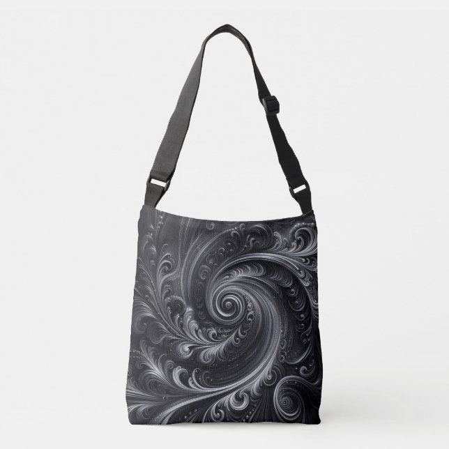 Sac Ajustable Abstrait Moderne Simple Tourbillonnant Noir et Bla (Devant)