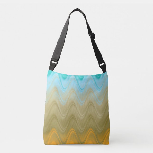 Sac Ajustable Abstrait Ondulé Bleu Vert Orange (Devant)