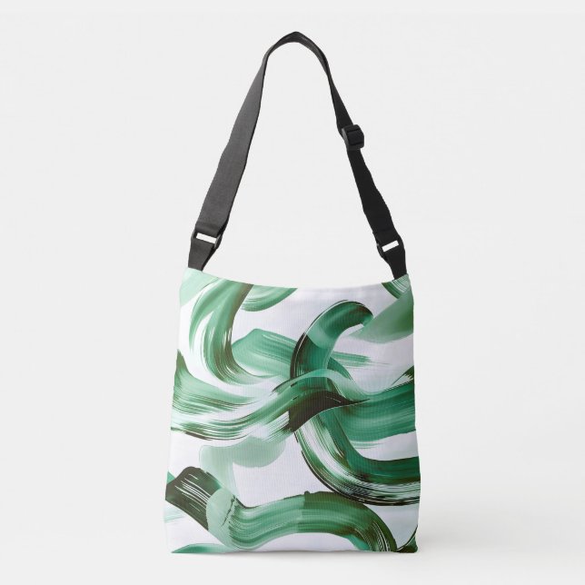 Sac Ajustable Abstrait Traits de Pinceau Vert Minimal Moderne (Devant)