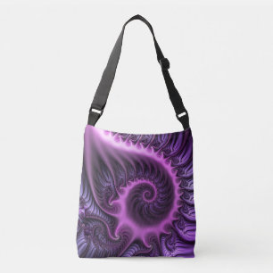 Sac Ajustable Abstrait Vivant Spirale d'Art Fractal Rose Violet