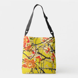 Sac Ajustable Abstraite fleur orientale imprimé jaune