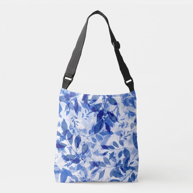 Sac Ajustable Abstraits Feuilles bleu et blanc (Devant)