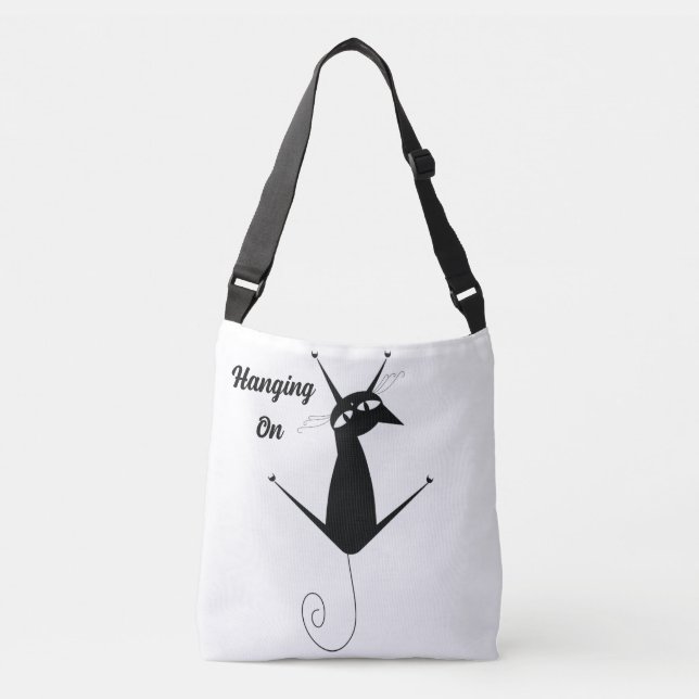 Sac Ajustable Accrocher Sur Chat Noir (Devant)