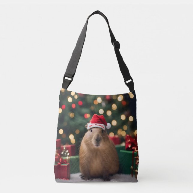 Sac Ajustable Adorable Noël Capybara, (Devant)