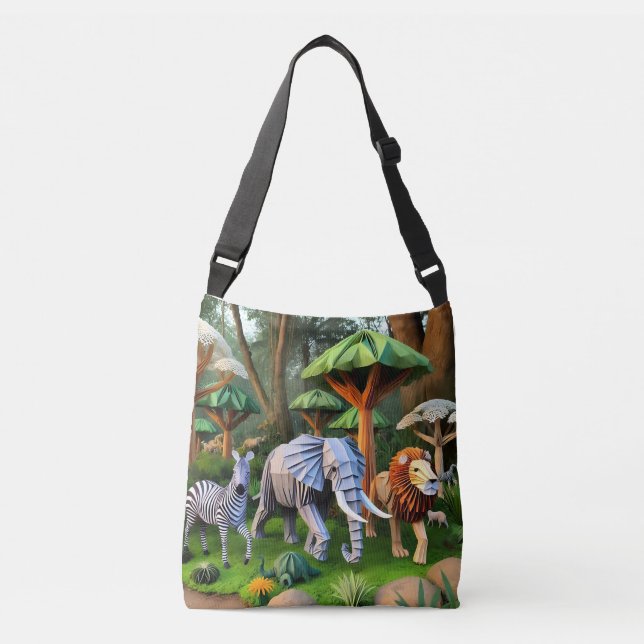 Sac Ajustable  African animals in origame (Devant)