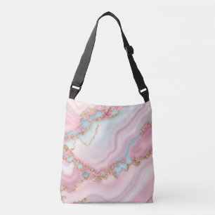 Sac Ajustable Agate Marble Moderne Blue Rose Gold Collection