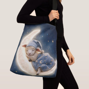 Sac Ajustable Agneau bébé dormant sur un croissant de lune