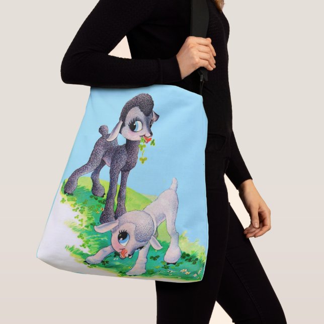 Sac Ajustable agneau noir agneau blanc (De près)