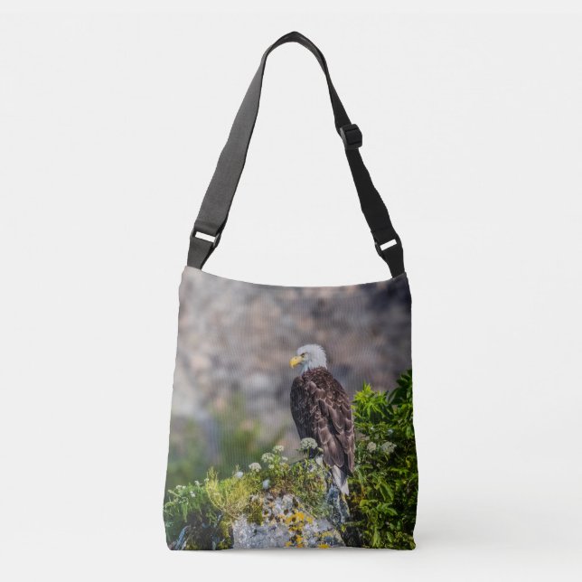Sac Ajustable Aigle bald assis sur le rocher (Devant)