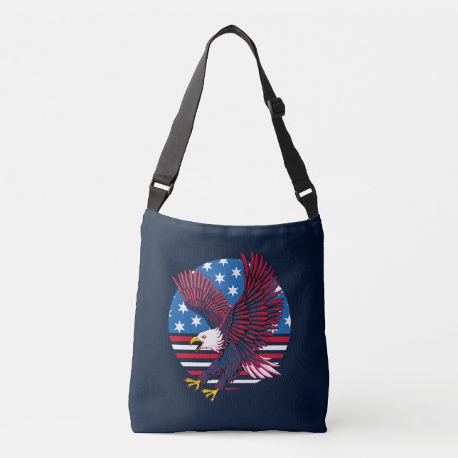 Sac Ajustable Aigle volant et drapeau américain (Devant)