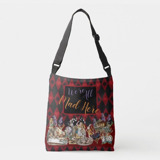 Sac Ajustable Alice Aventures avec le Chat de Cheshire Fou du Pa (Devant)