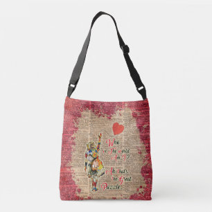 Sac Ajustable Alice, Haine Et Lapin Vintage Citation Collage