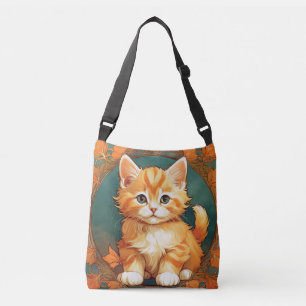 Sac Ajustable Alphonse Mucha Style Chat orange