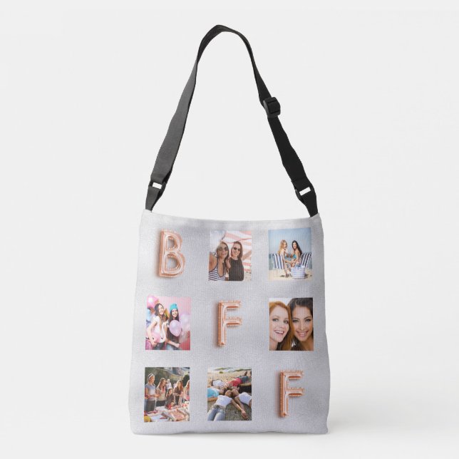 Sac Ajustable Amis BFF argent rose or photo collage (Dos)