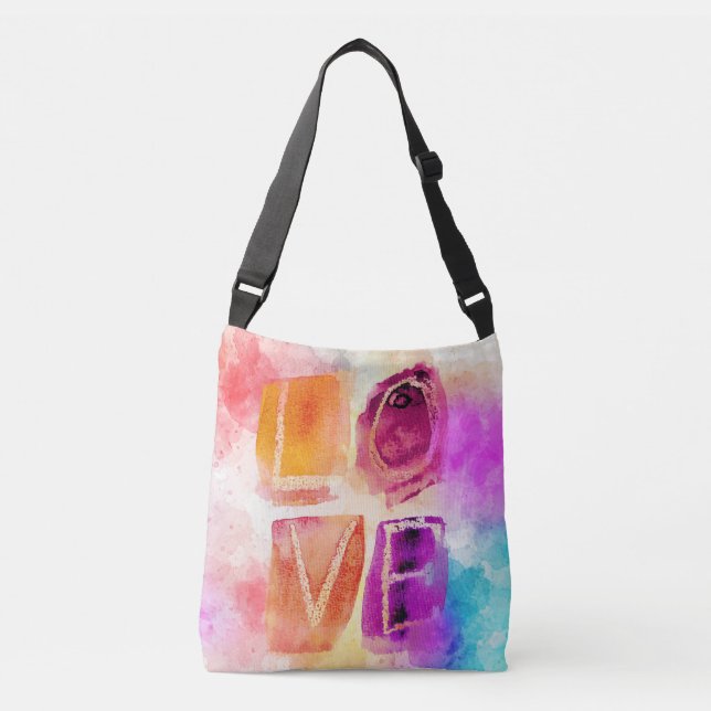 Sac Ajustable Amour Abstrait coloré moderne en aquarelle (Devant)