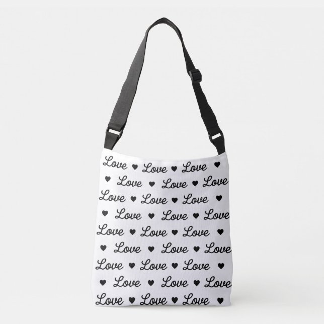 Sac Ajustable Amour élégant noir et blanc  (Devant)
