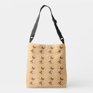 Sac Ajustable Amour et papillons en orange