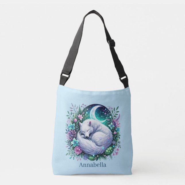 Sac Ajustable Amoureux de loups mignons ajoutez nom (Devant)