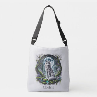 Sac Ajustable Amoureux de loups mignons ajoutez nom
