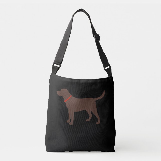 Sac Ajustable Amoureux des chiens | Chocolat Labrador Chien Silh (Devant)