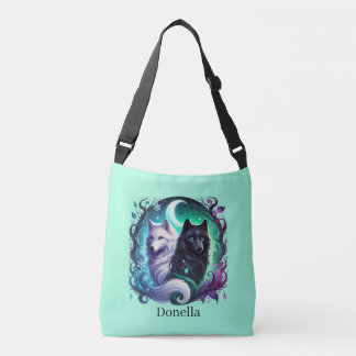 Sac Ajustable Amoureux des loups mignons ajoutent un nom 