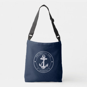 Sac Ajustable Ancre nautique Nom du bateau bleu marine Personnal