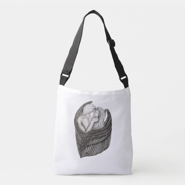 Sac Ajustable Angels Kissing, noir et blanc Design (Devant)