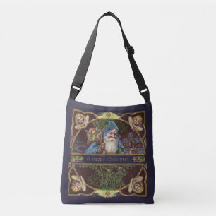 Sac Ajustable Anges de Noël victoriens Bleu Noël Art Vintage