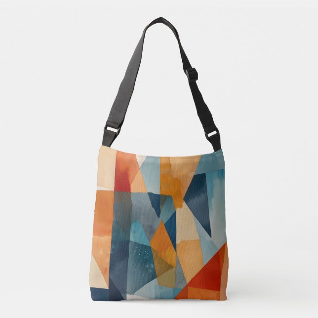Sac Ajustable Angles Abstraits de bleu et d'orange (Devant)