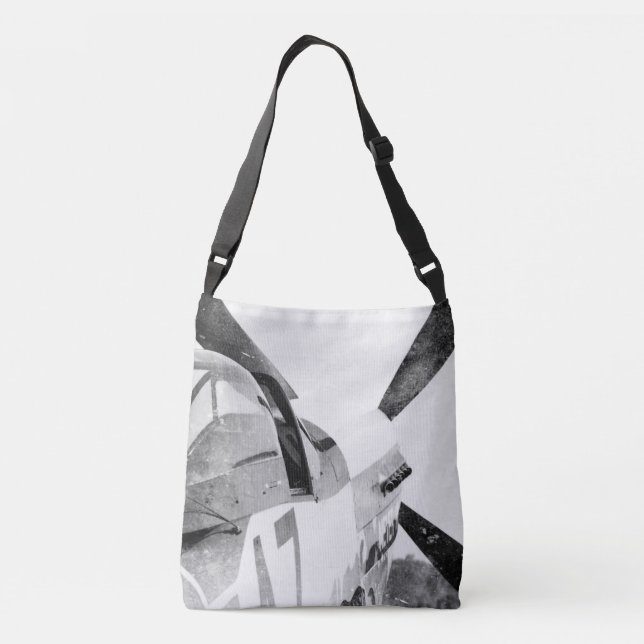 Sac Ajustable Antique Fighter Airplane B&W (Dos)