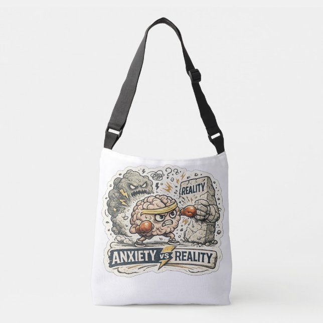 Sac Ajustable Anxiété vs Réalité Humour Mental Drôle Il (Devant)