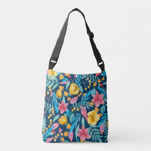 Sac Ajustable Aquarelle botanique : fleurs, ornement feuille.