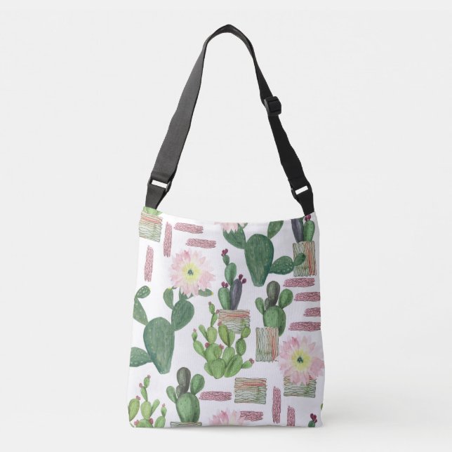 Sac Ajustable Aquarelle Cactus Motif de peinture transparente (Devant)