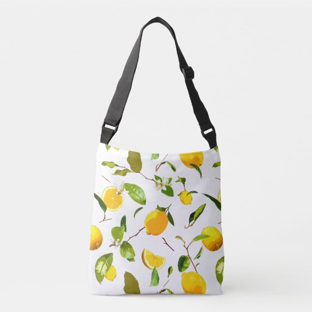 Sac Ajustable Aquarelle Citron et Feuilles 16 (Devant)