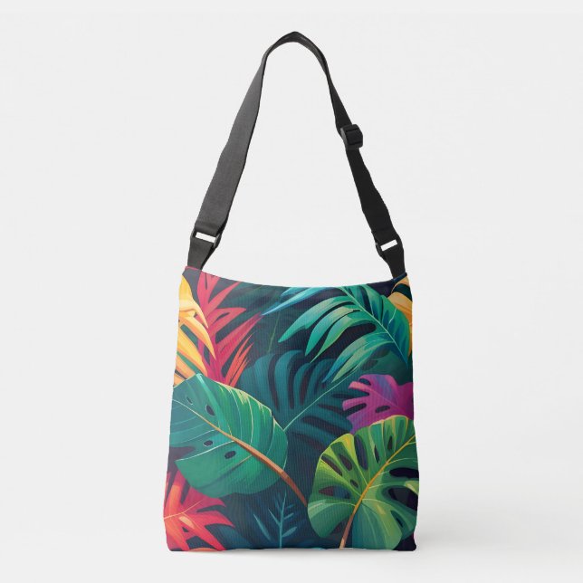 Sac Ajustable Aquarelle de feuillage tropical Paradis (Devant)