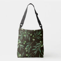 Aquarelle des branches d'olive en noir