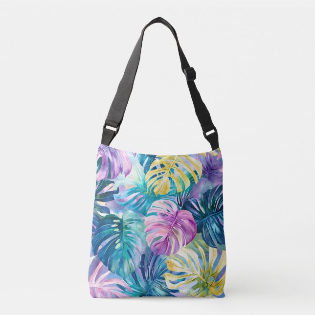 Sac Ajustable Aquarelle d'or Paradis Feuille tropical (Devant)