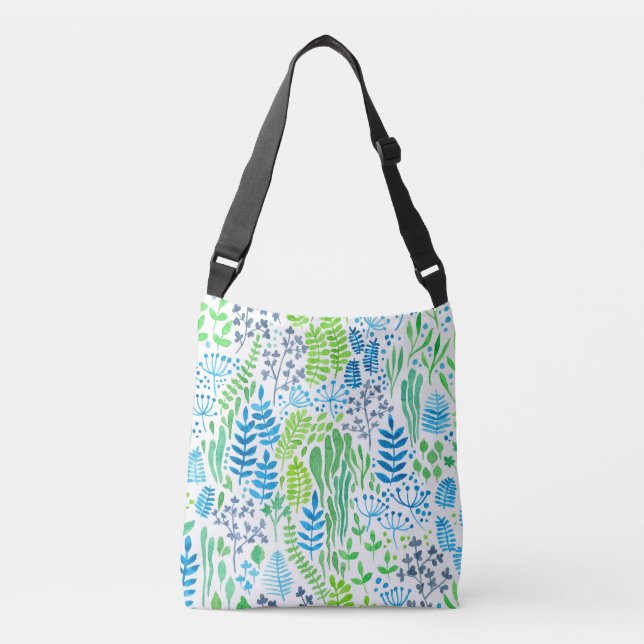 Sac Ajustable Aquarelle fleurie doodles blanc (Devant)