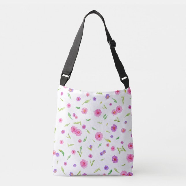 Sac Ajustable Aquarelle Floral Fourre-tout | Cadeaux de fleurs p (Devant)